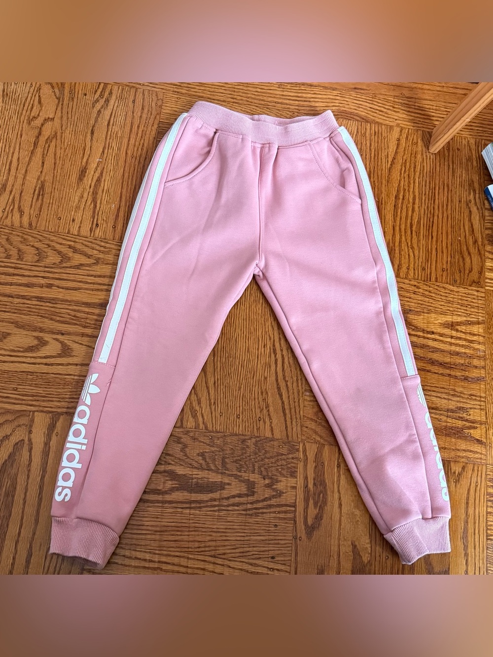 adidas Pink Jogger Pants with White Side Stripes